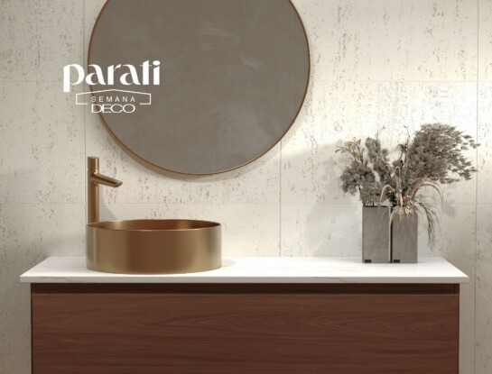 Baños y cocinas con más personalidad: la tendencia de las griferías doradas que llegó para quedarse