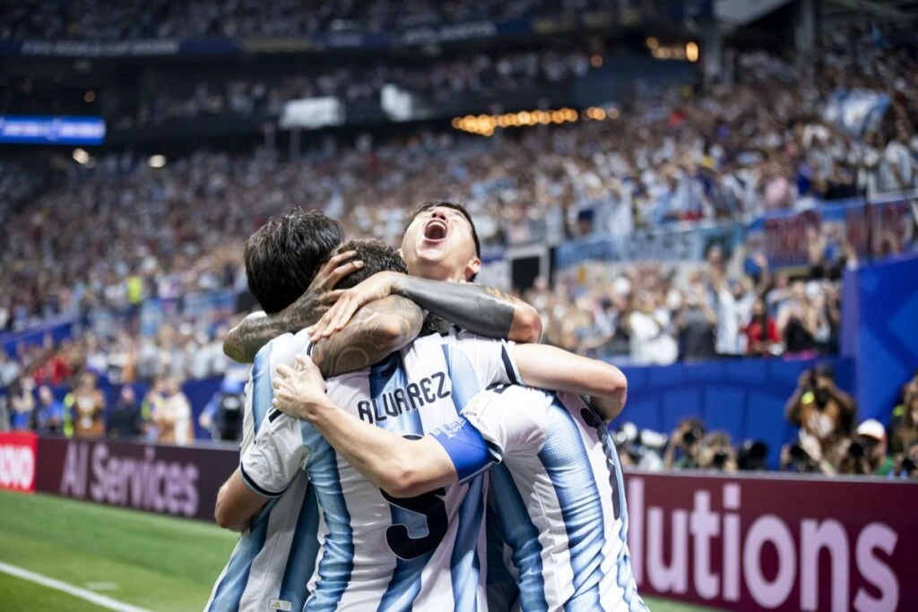 El festejo de la Selección