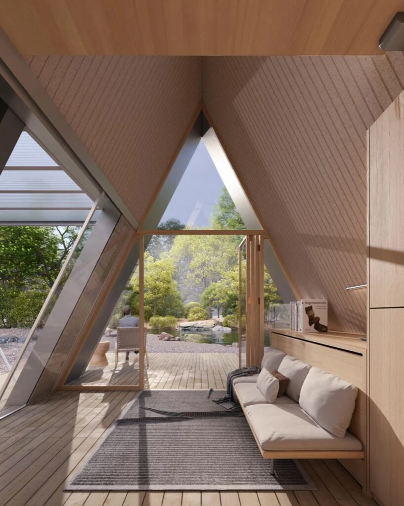 La casa plegable por dentro