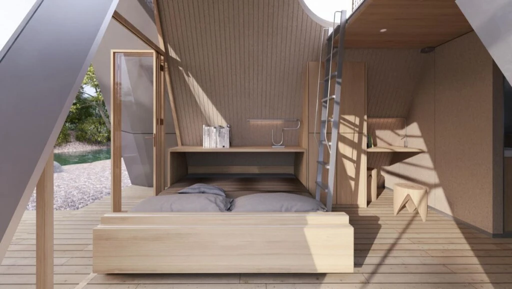 La casa plegable por dentro