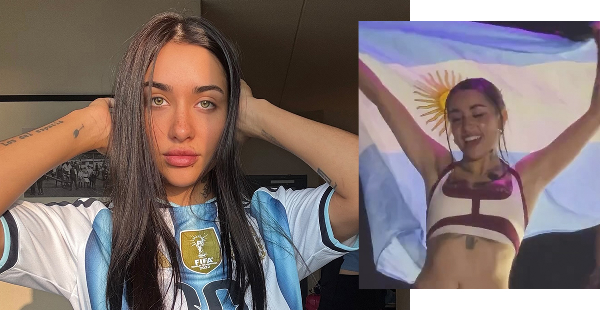 Maria Becerra hasteou a bandeira argentina em sua exposição na Espanha