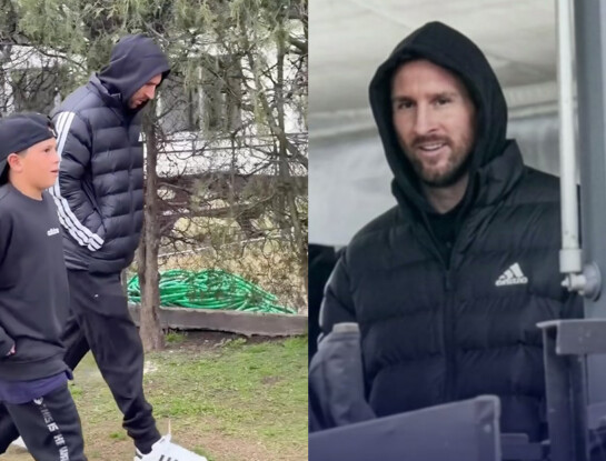 Lionel Messi reapareció tras el Mundial junto a su hijo Mateo: el look relajado que eligió para ver a Leones, el club de su familia