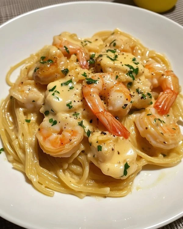 Pasta cremosa con langostinos. Foto: Pinterest