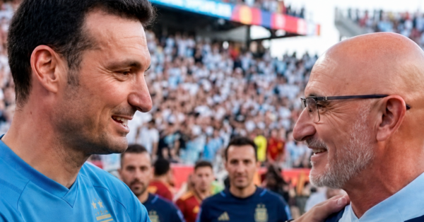“Você tem mais futebol do que eu”: o que Scaloni e Luis de la Fuente conversaram após a final da Copa do Mundo