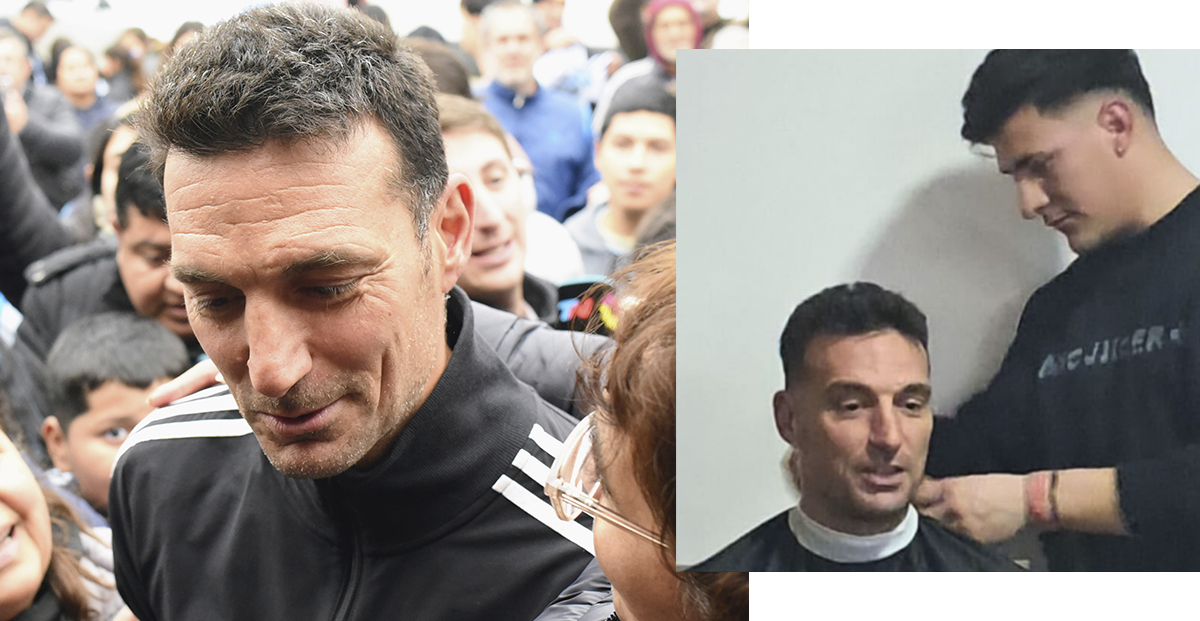 Lionel Scaloni foi ao salão regular de cabeleireiro Pujato: fotos