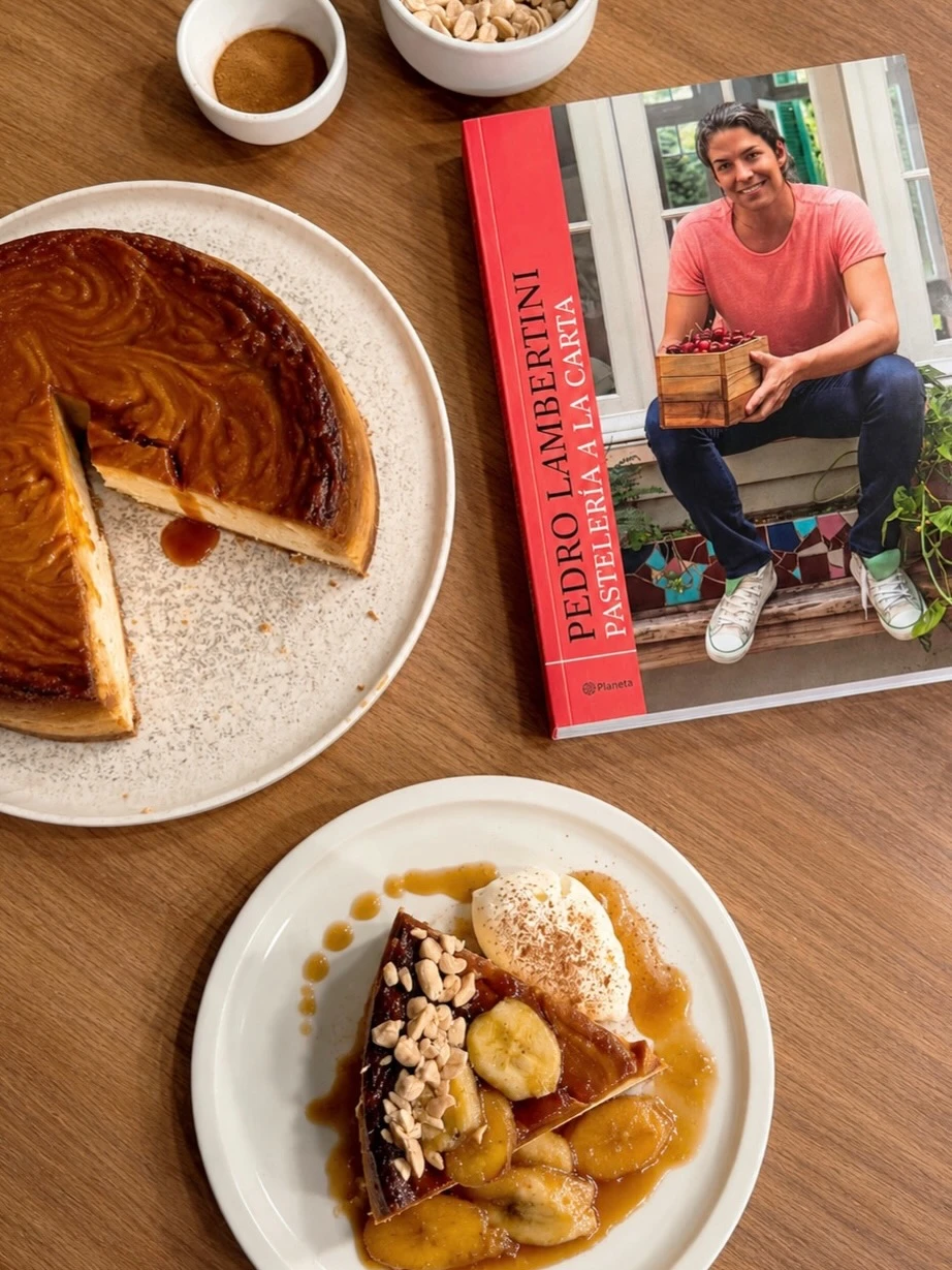 Cheesecake de banana, caramelo y maní: la receta imperdible de Pedro Lambertini