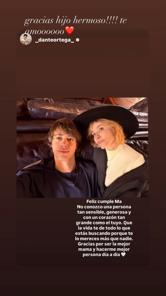 “Feliz cumple, ma. No conozco una persona tan sensible, generosa y con un corazón tan grande como el tuyo. Que la vida te dé todo lo que estás buscando porque te lo merecés más que nadie”.