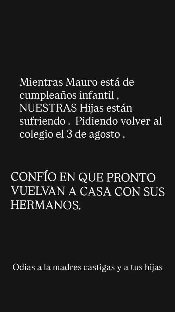 Wanda Nara también utilizó sus redes sociales para responder a las declaraciones de su expareja y volvió a insistir en que sus hijas desean regresar a la Argentina.