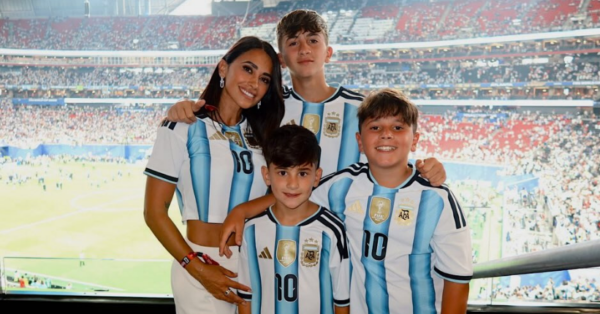 Foi assim que Antonella Roccuzzo e seus filhos comemoraram a entrada da Seleção Nacional na final