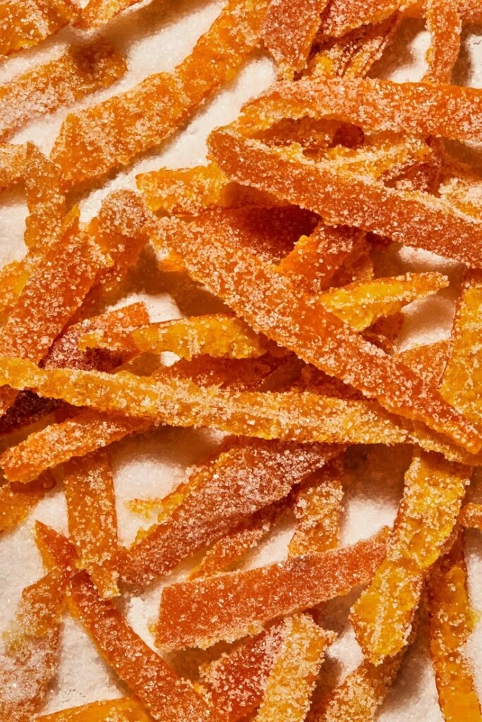 Cascaritas caramelizadas de naranja. Foto: Pinterest