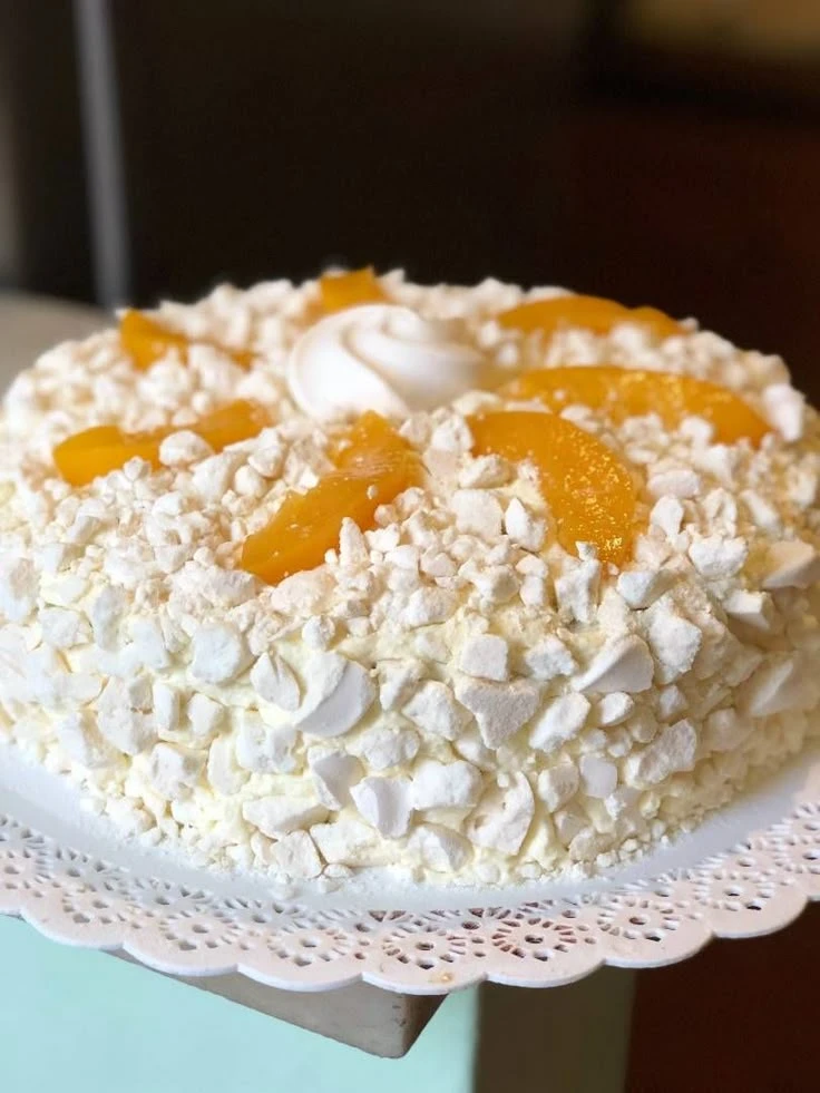 Postre de vainillas, durazno y crema. Foto: Pinterest