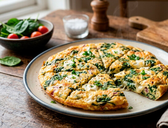Tortilla proteica de espinaca y queso: la receta fácil, rica y lista en minutos