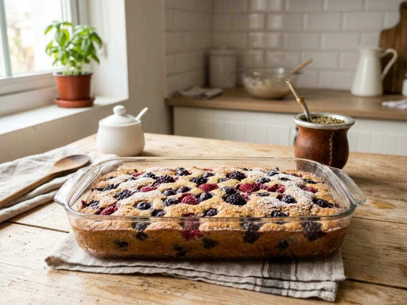 Torta matera de ricota y frutos rojos: una versión húmeda, suave y sin TACC para la merienda