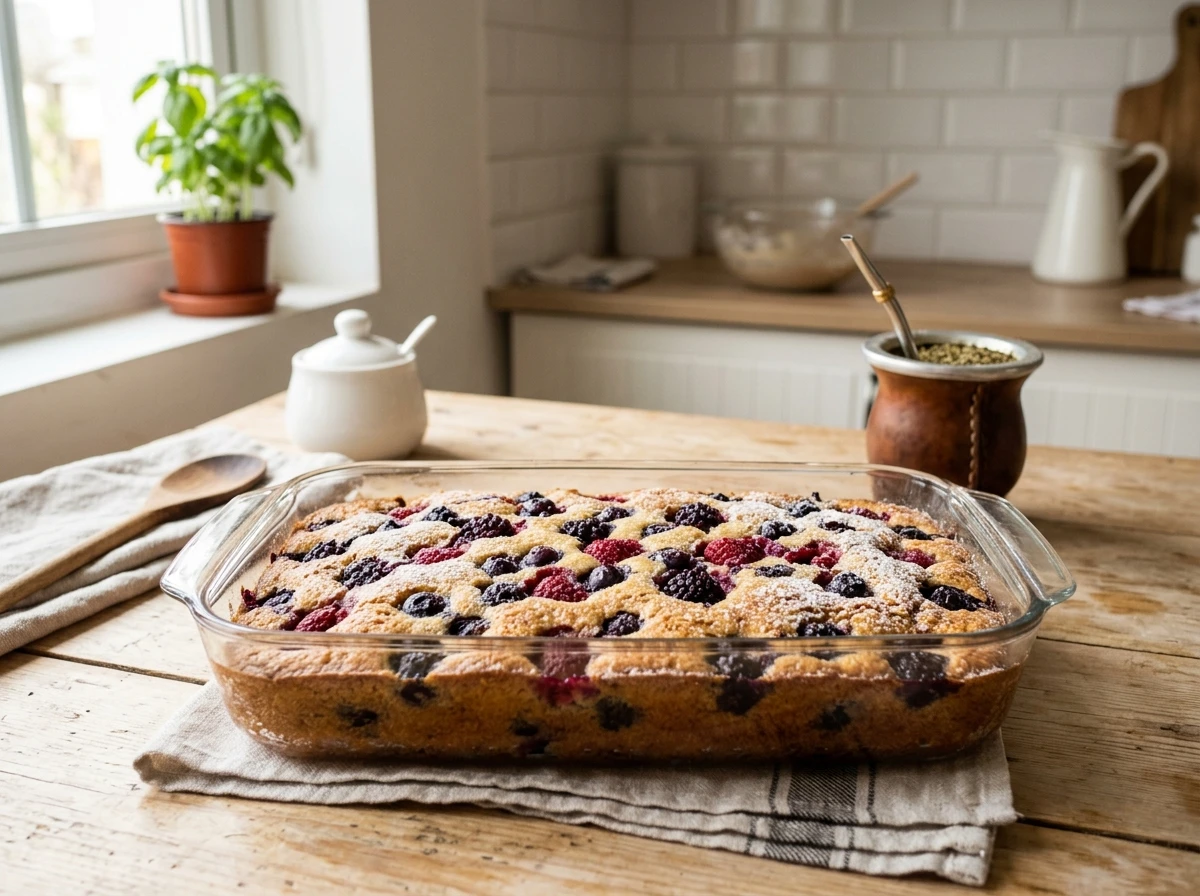 Torta matera de ricota y frutos rojos: una versión húmeda, suave y sin TACC para la merienda
