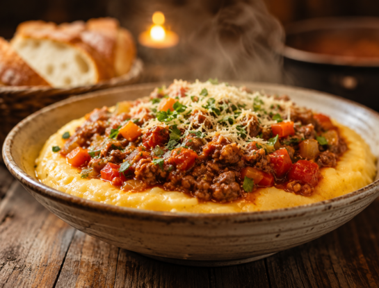 La receta fácil del lunes: polenta cremosa con salsa de carne, el plato calentito que salva la cena