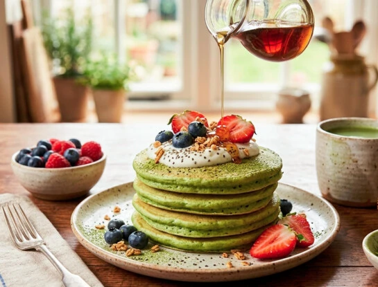 pancakes de matcha