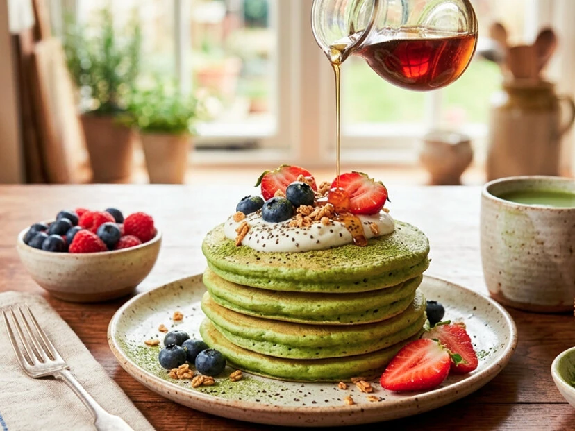 pancakes de matcha