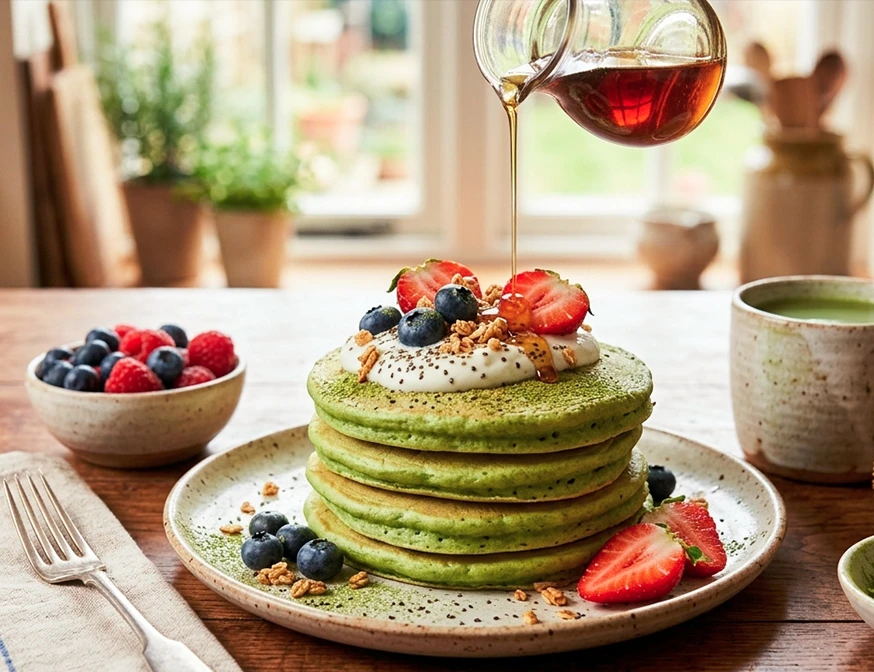 pancakes de matcha