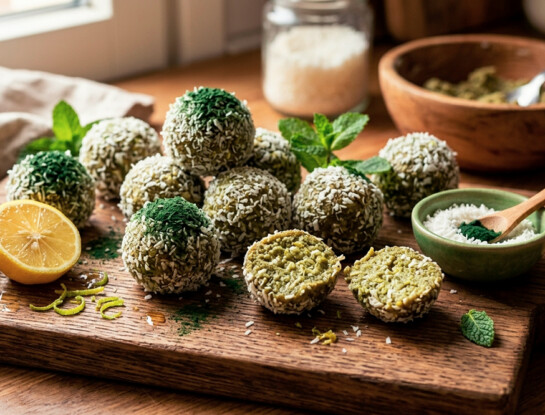 Trufas de limón, coco y espirulina: la receta proteica que no necesita horno