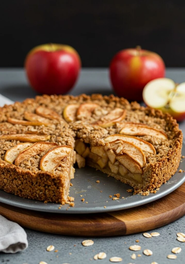 Torta de avena, manzana y almendras. Foto: Pinterest