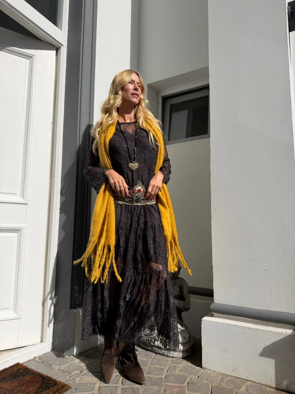 Nicole Neumann y su look boho.
