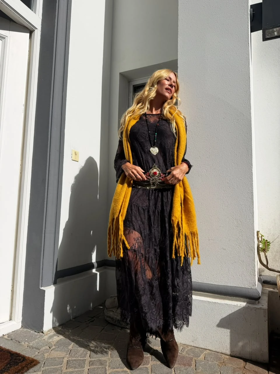 Nicole Neumann y su look boho.
