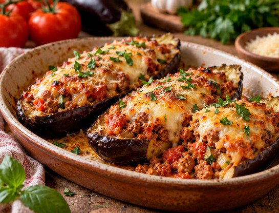 La receta fácil del día: berenjenas rellenas de carne y queso, proteicas y súper fáciles