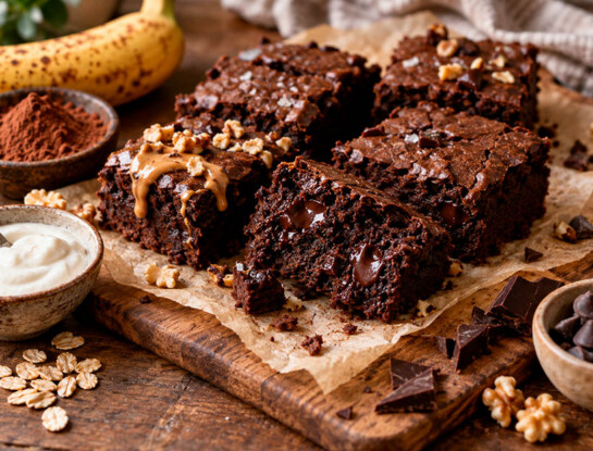 El postre proteico del lunes: brownie de banana y cacao, húmedo, fácil y sin azúcar refinada