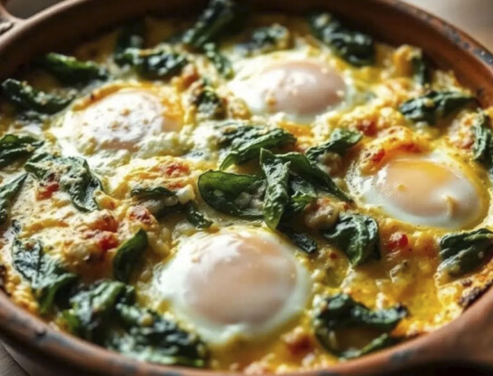 Cazuela Florentina de huevos y espinaca: una receta fácil, nutritiva y lista en 20 minutos