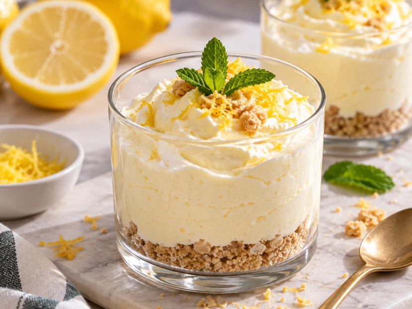 Mousse proteica de limón