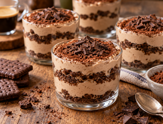 El postre proteico del día: chocotorta en vaso, cremosa, sin horno y lista en 10 minutos