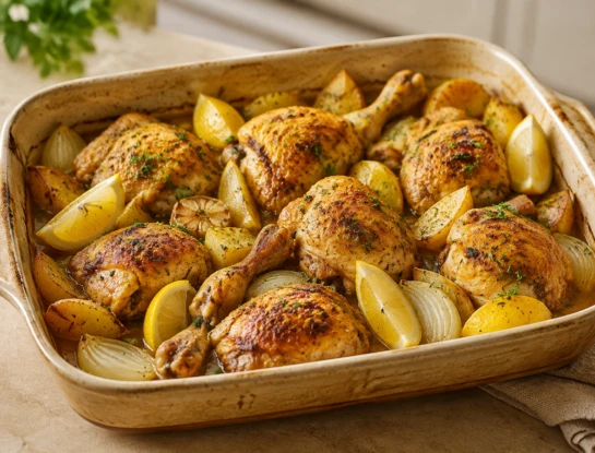 pollo al horno con papas