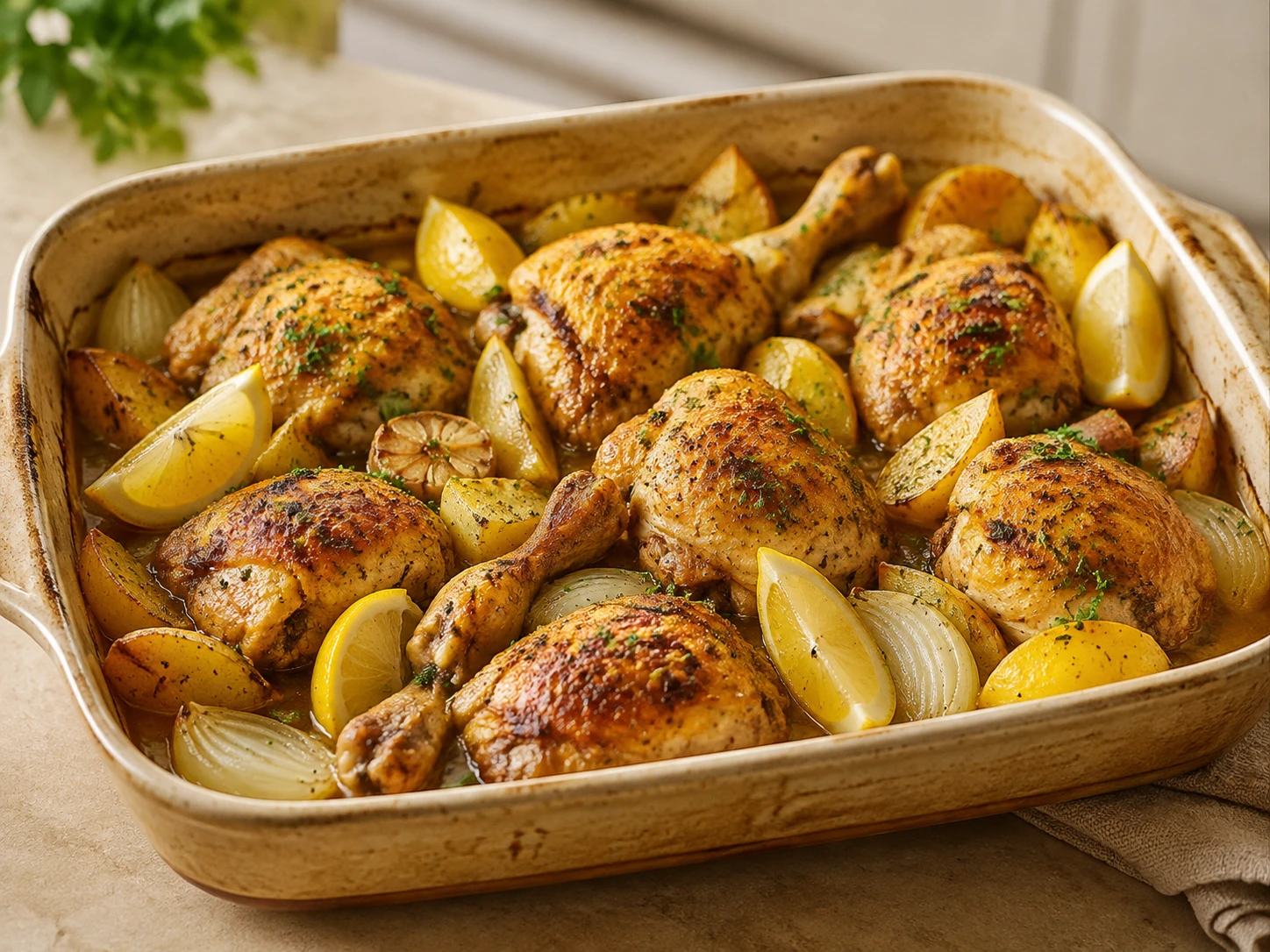 pollo al horno con papas