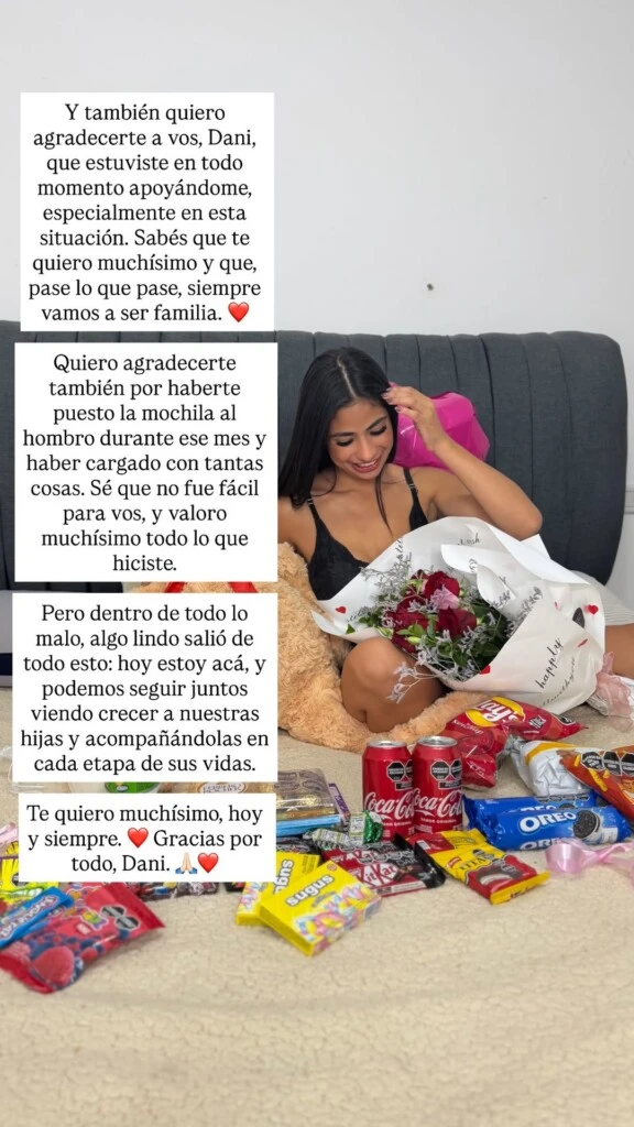 Thiago quiso dedicarle unas palabras especiales a Daniela Celis, madre de sus dos hijas, por el rol que tuvo durante aquel difícil momento.