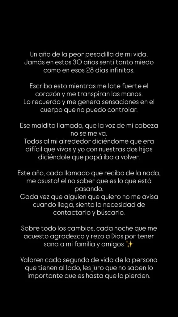 Por su parte, Daniela Celis compartió una dolorosa reflexión sobre lo que significó para ella atravesar los 28 días en los que Thiago permaneció internado.