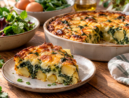 La receta fácil del día: tortilla al horno de papa, espinaca y queso, fácil y súper rendidora