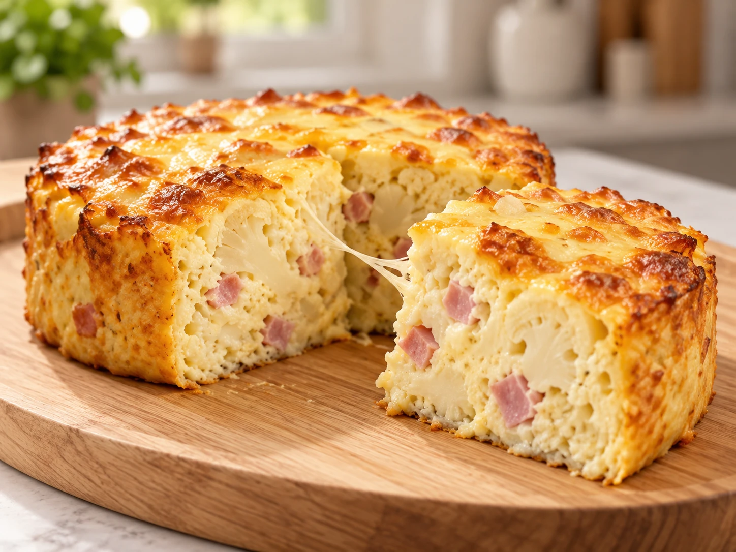 Budín proteico de jamón y coliflor: sin harina y con solo 4 ingredientes