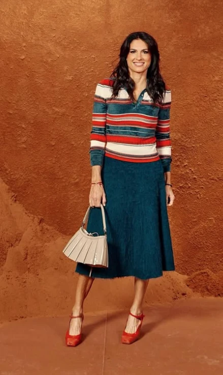 Gabriela Sabatini asistió al desfile de Lacoste en la Semana de Moda de París.