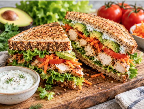 Sándwich de pollo proteico: la receta saludable, fácil que resuelve una comida