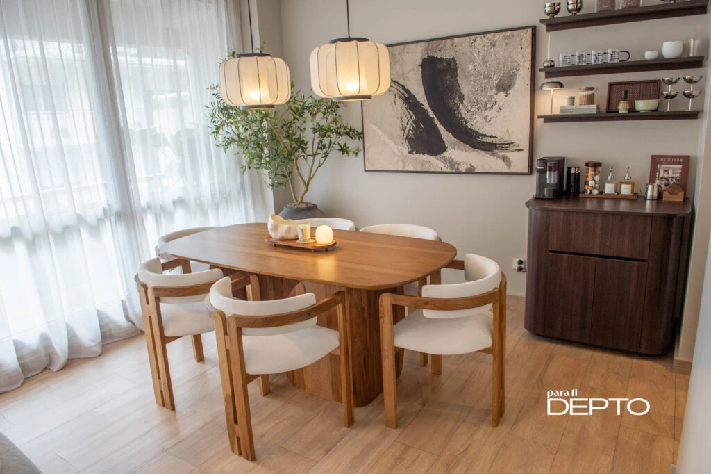 Comedor + coffee station: estética y funcionalidad en el depto de Joaquín Vazquez. 