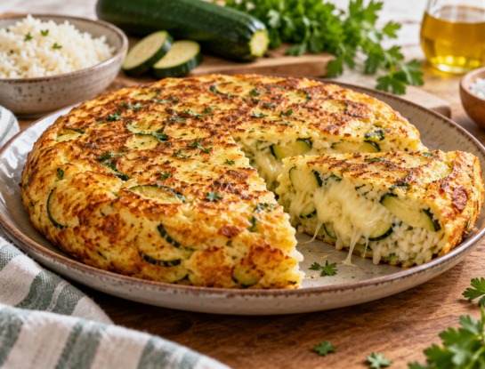 La receta fácil del día: tortilla de arroz, zucchini y queso, ideal para aprovechar lo que sobró