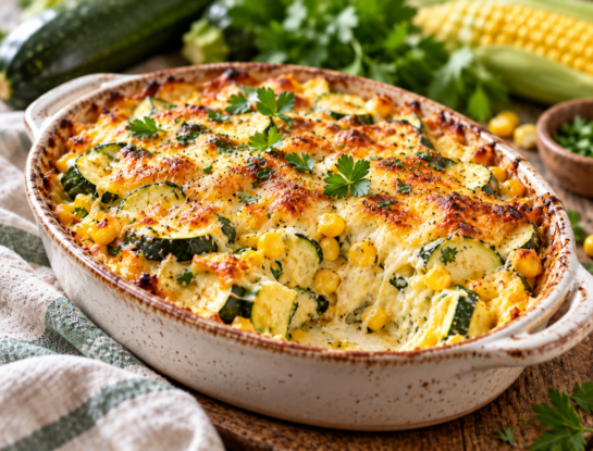 La receta fácil del día: pastel de zucchini, choclo y queso gratinado, cremoso y listo en 30 minutos