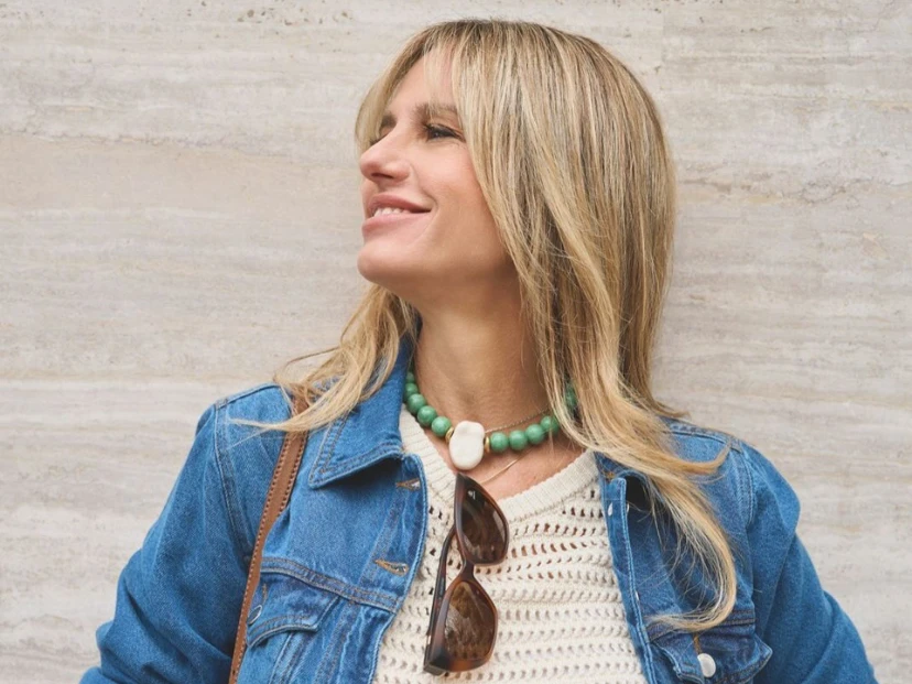 Mariana Fabbiani combinó crochet y denim en el look urbano ideal para la primavera