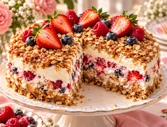 Torta Amor: el postre fácil con dulce de leche y frutos rojos ideal para el Día de la Madre