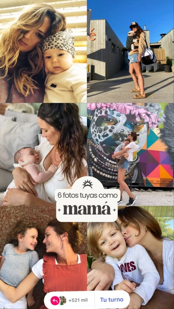 Paula Chaves eligió celebrar la fecha con un collage de seis fotografías que resumieron distintas etapas de su maternidad.