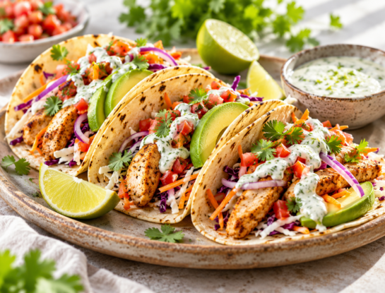La receta fácil del día: tacos de pollo con palta y salsa cremosa de lima, listos en 25 minutos
