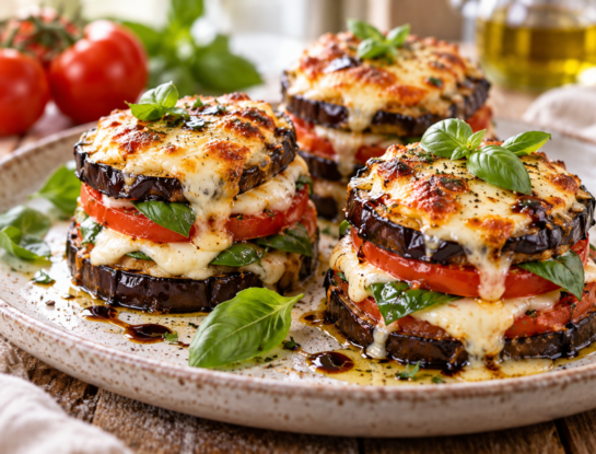 La receta fácil del día: torre de berenjenas caprese al horno, lista en 30 minutos