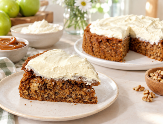 Torta de nuez y manzana sin gluten: una receta húmeda y esponjosa