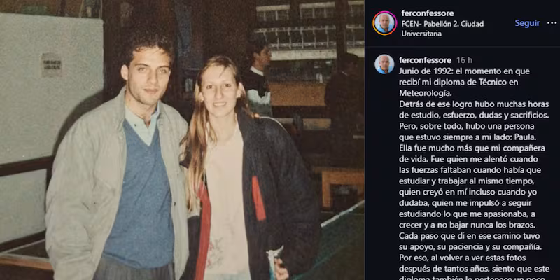 Posteo dedicado a su mujer, Paula