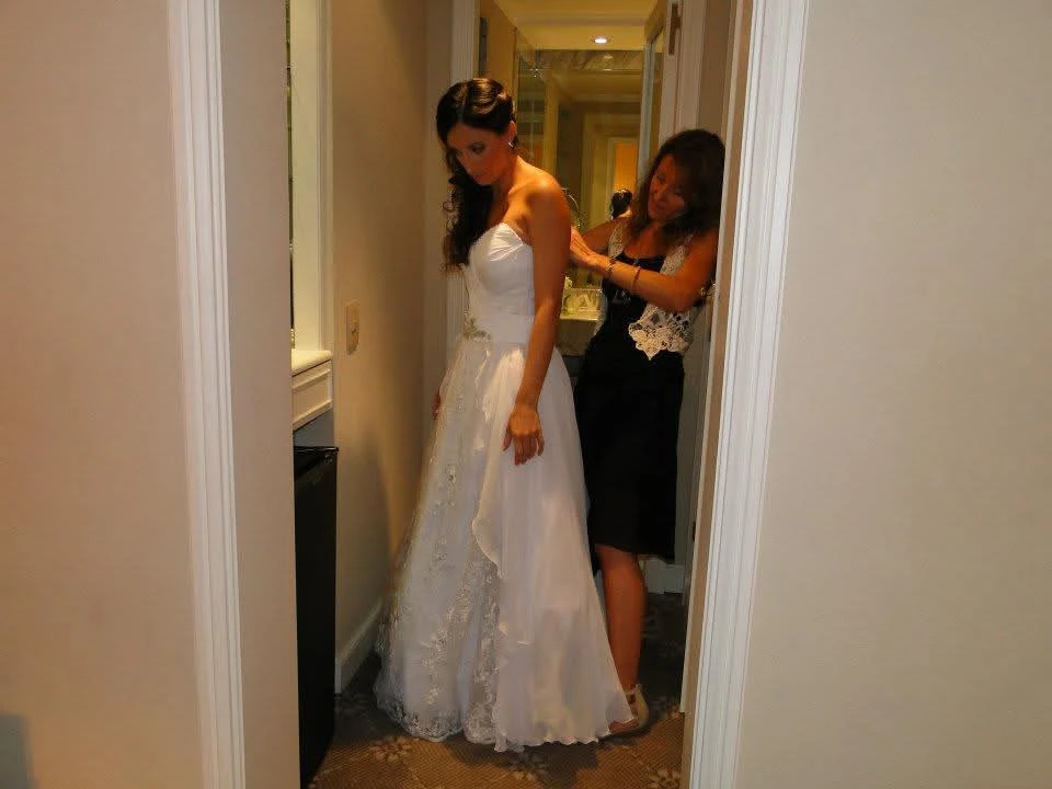 Andrea y un diseño de novia propio.